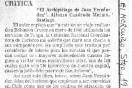 El Archipiélago de Juan Fernández".  [artículo]