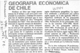 Geografía económica de Chile.