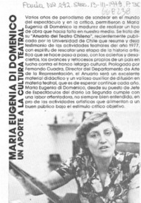 María Eugenia Di Doménico un aporte a la cultura teatral