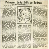 Primero, doña Inés de Suárez