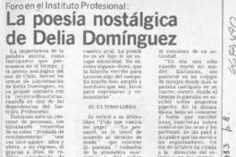 La poesía nostálgica de Delia Domínguez.