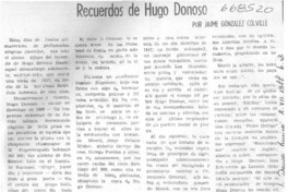 Recuerdos de Hugo Donoso