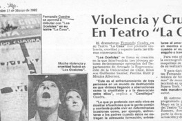 Violencia y crueldad en teatro "La Casa".  [artículo]