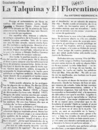 La talquina y el florentino  [artículo] Antonio Vodanovic H.