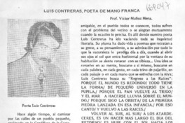 Luis Contreras, poeta de mano franca
