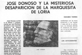 José Donoso y la misteriosa desaparición de la marquesita de Loria