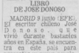 Libro de José Donoso.