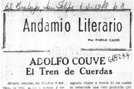 Adolfo Couve, El tren de cuerdas  [artículo] Pablo Cassi.