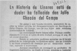 La historia de Linares está de duelo: ha fallecido don Julio Chacón del Campo.
