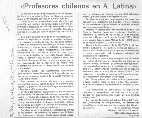 Profesores chilenos en A. Latina"