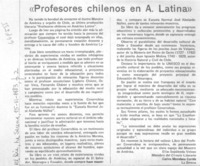 Profesores chilenos en A. Latina"