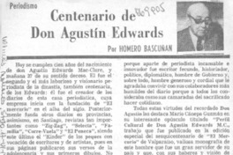 Centenario de Don Agustìn Edwards