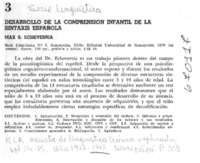 Desarrollo de la comprensión infantil de la sintaxis española.