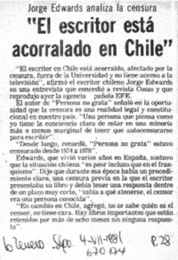 "El Escritor está acorralado en Chile".