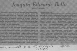 Joaquín Edwards Bello (1887-1968)