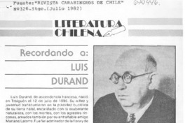 Recordando a Luis Durand