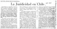 La Juridicidad en Chile.