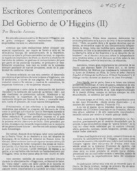 Escritores contemporáneos del Gobierno de O'Higgins (II).