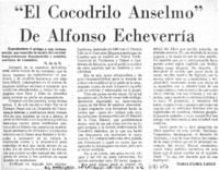 "El cocodrilo Anselmo" de Alfonso Echeverría