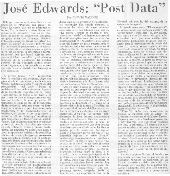 José Edwards, "Post data"