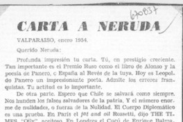 Carta a Neruda