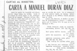 Carta a Manuel Durán Díaz