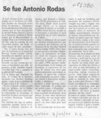 Se fue Antonio Rodas.