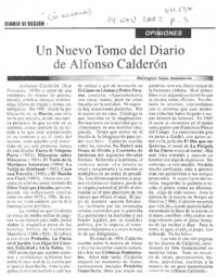 Un nuevo tomo del diario de Alfonso Calderón