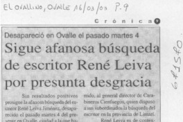 Sigue afanosa búsqueda de escritor René Leiva por presunta desgracia.