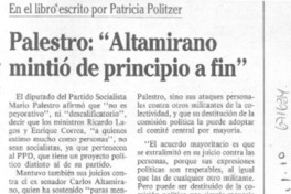 Palestro, "Altamirano mintió de principio a fin".