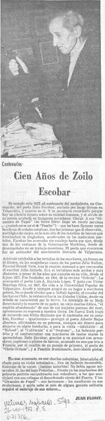 Cien años de Zoilo Escobar