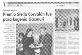 Premio Stella Corvalán fue para Eugenia Gazmuri