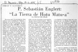 P. Sebastián Englert, "La tierra de Hotu Matu-a"
