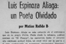 Luis Espinoza Aliaga: un poeta olvidado
