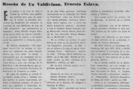 Reseña del valdiviano. Ernesto Eslava.