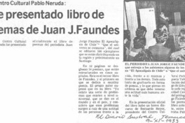 Fue presentado libro de poemas de Juan J. Faundes.