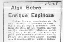 Algo sobre Enrique Espinoza.