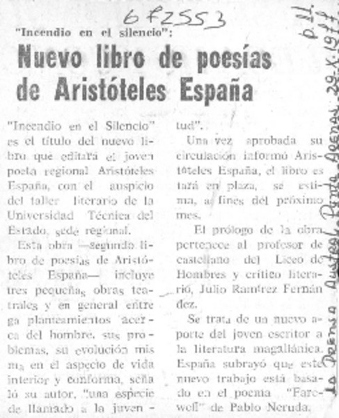 Nuevo libro de poesías de Aristóteles España.