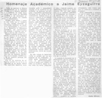 Homenaje académico a Jaime Eyzaguirre