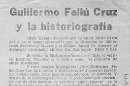 Guillermo Feliu Cruz y la historiografía.