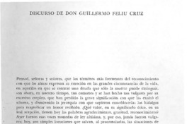 Discurso de don Guillermo Feliú Cruz.