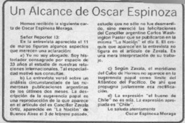 Un alcance de Oscar Espinoza.