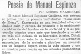Poesía de Manuel Espinoza