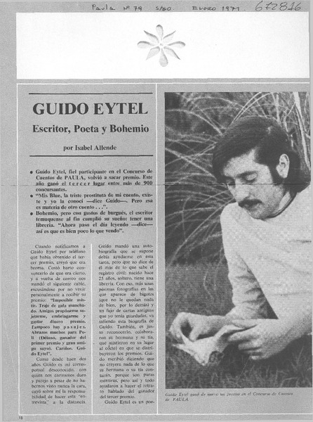 Guido Eytel, escritor, poeta y bohemio