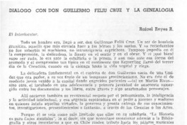 Diálogo con don Guillermo Feliú Cruz y la genealogía