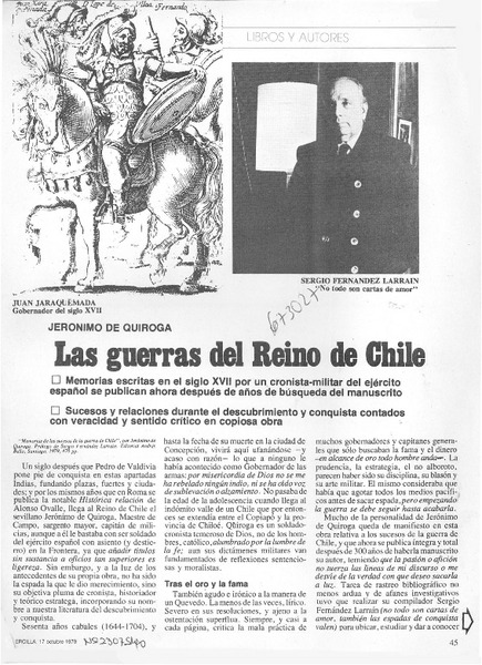 Las guerras del reino de Chile