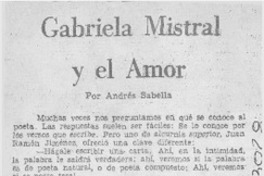 Gabriela Mistral y el amor
