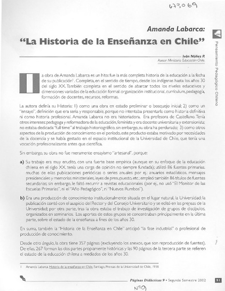 La historia de la enseñanza en Chile