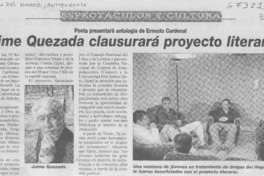 Jaime Quezada clausurará proyecto literario.