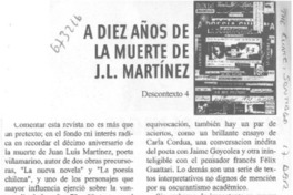 A diez años de la muerte de J. L. Martínez.